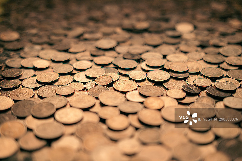 欧元硬币：暖色调图片素材