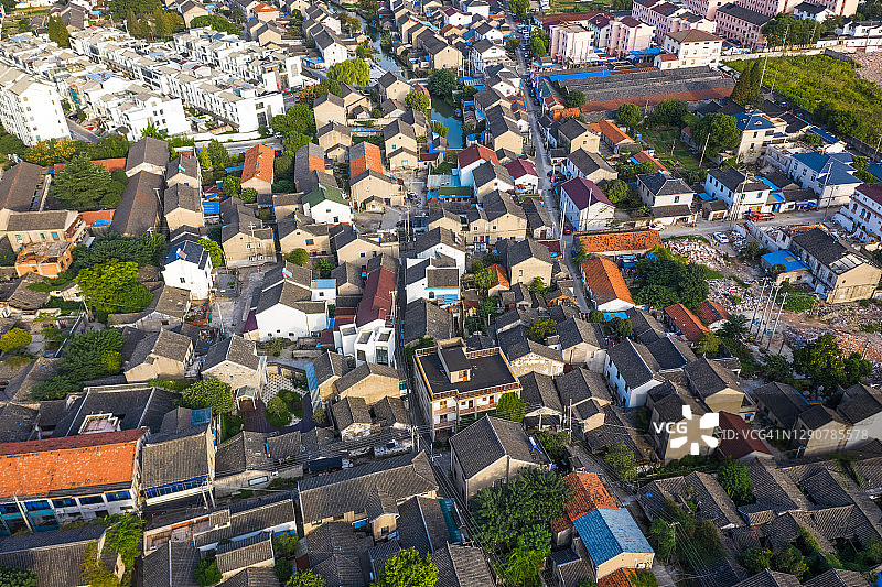 中国江苏省苏州太平古镇航拍照片图片素材