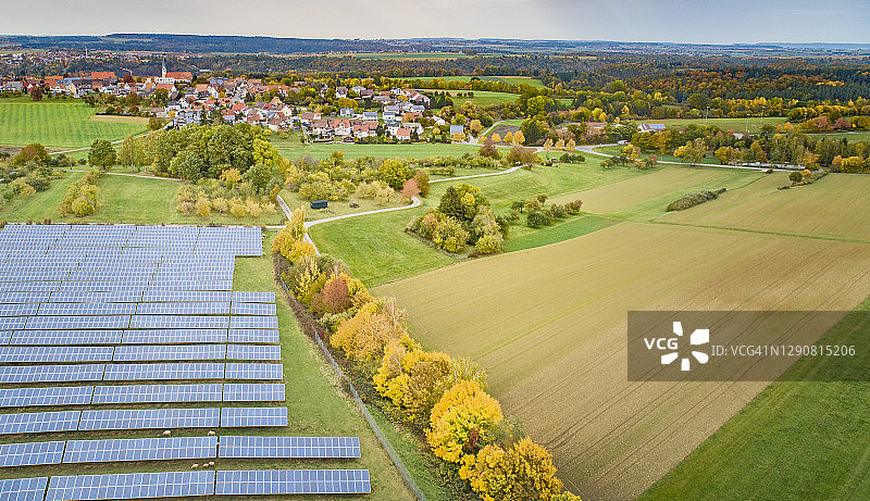 俯视：太阳能电池板图片素材