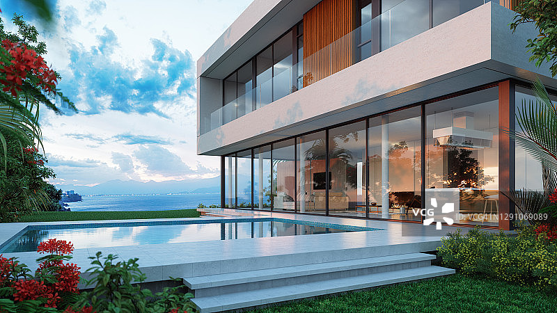 豪华别墅外观图片素材