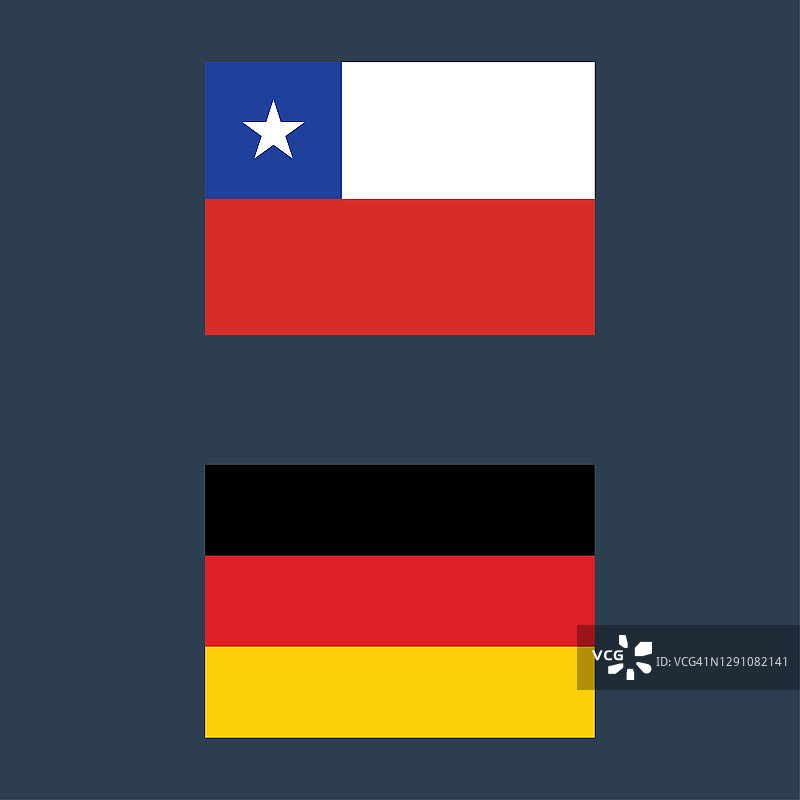 智利和德国国旗矢量图图片素材