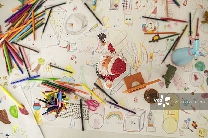 圣诞儿童绘画图片素材