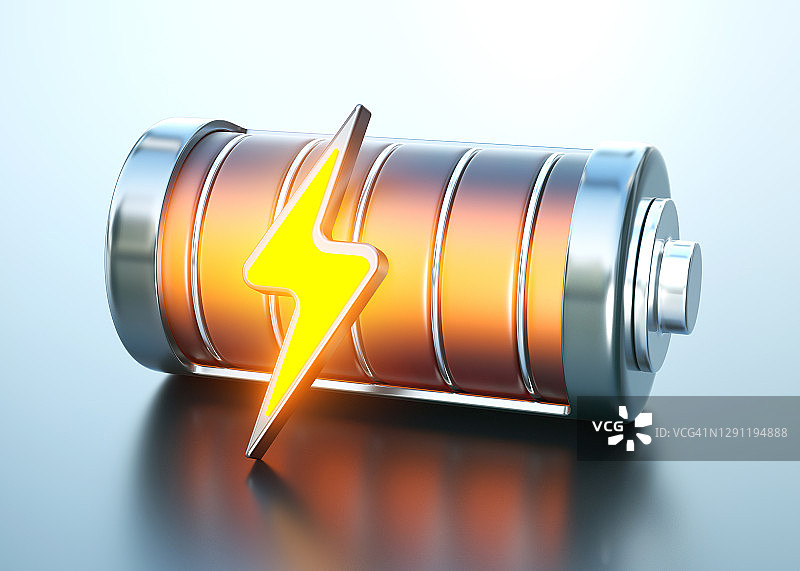 带有能量符号的满电电池图片素材