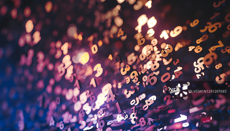 黑色背景上的数字3D渲染图片素材