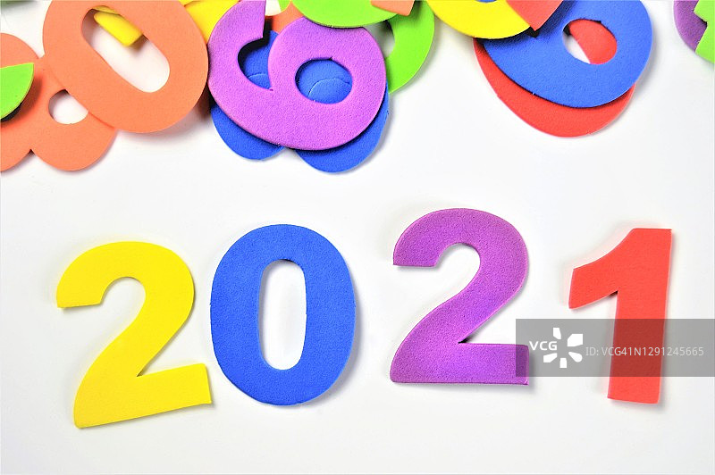 彩色数字，2012年图片素材