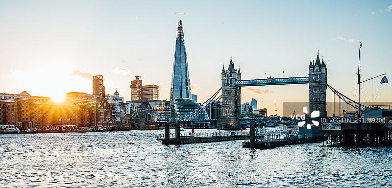 伦敦日落时分的天际线图片素材