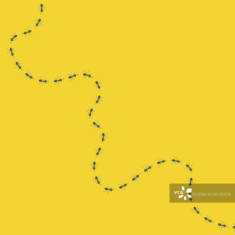 蚂蚁队列概念插画图片素材