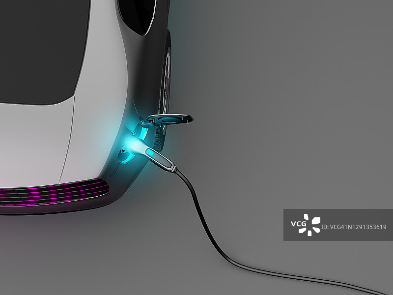 电动汽车充电插画图片素材