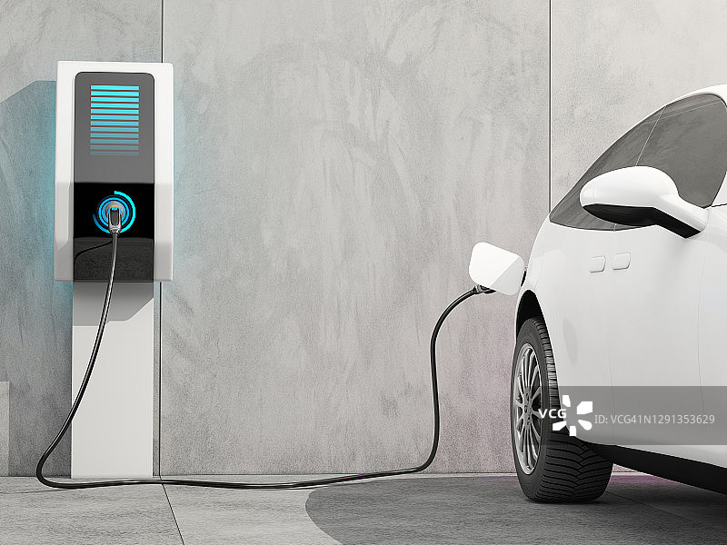 电动汽车充电插画图片素材