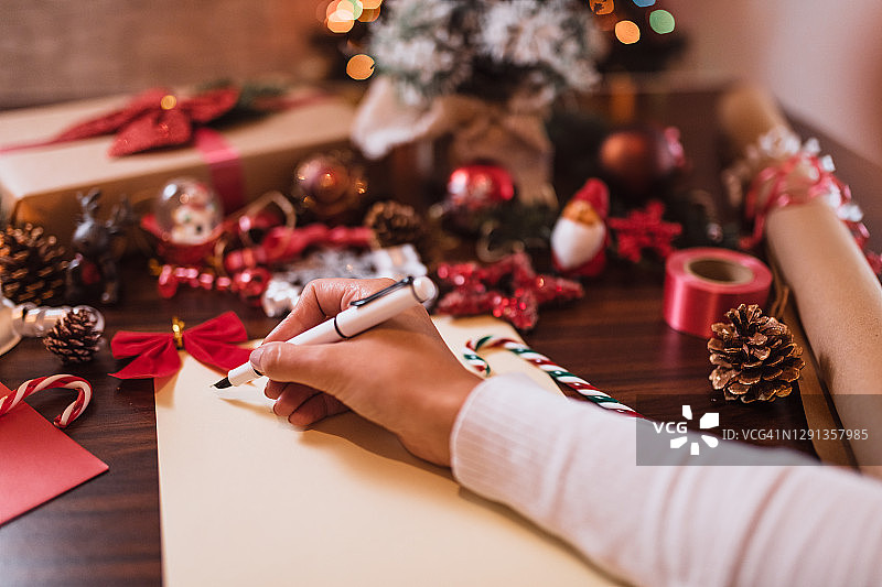 书写圣诞贺卡图片素材