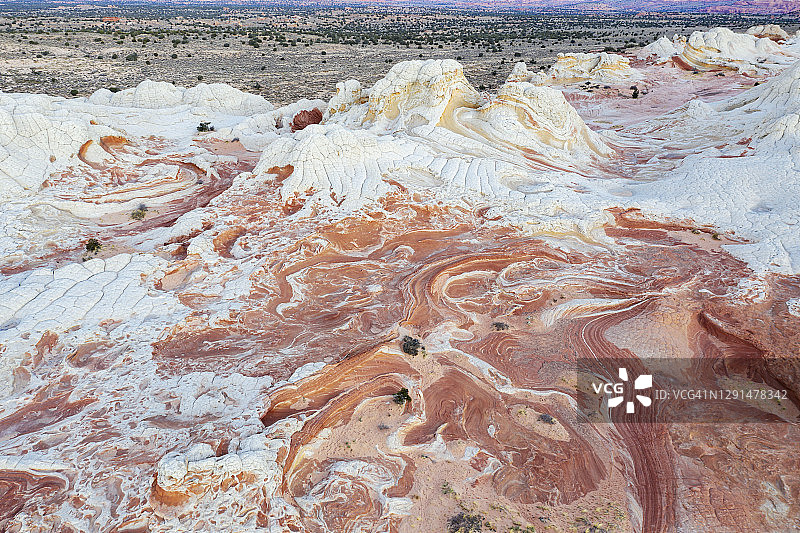 风化砂岩地貌航拍图片素材
