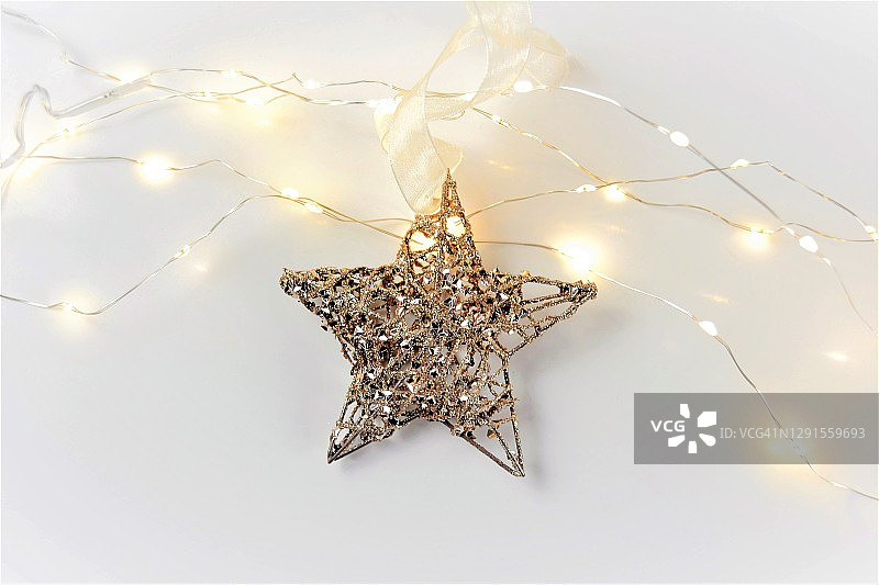 带灯光和星星的圣诞节装饰背景图片素材