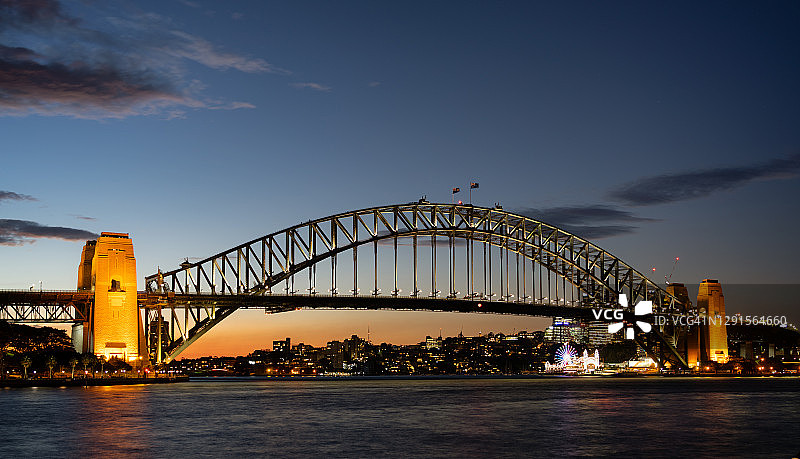 悉尼海港大桥夜景图片素材