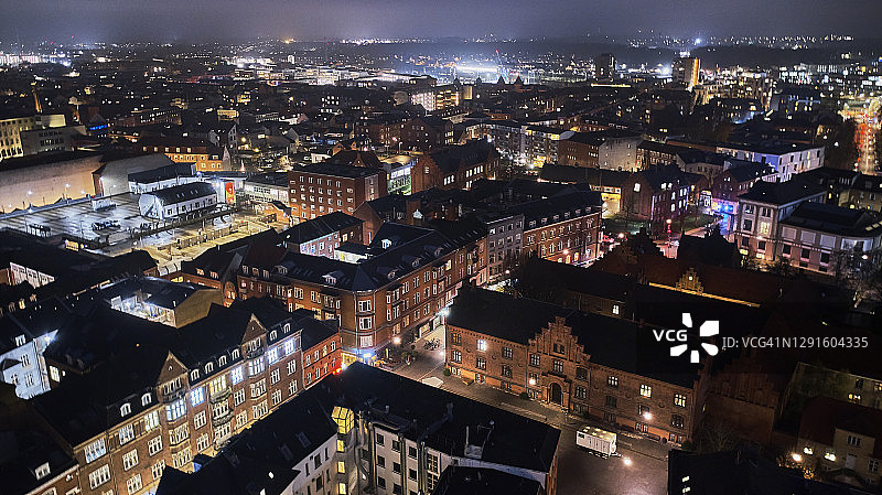 夜间小镇图片素材