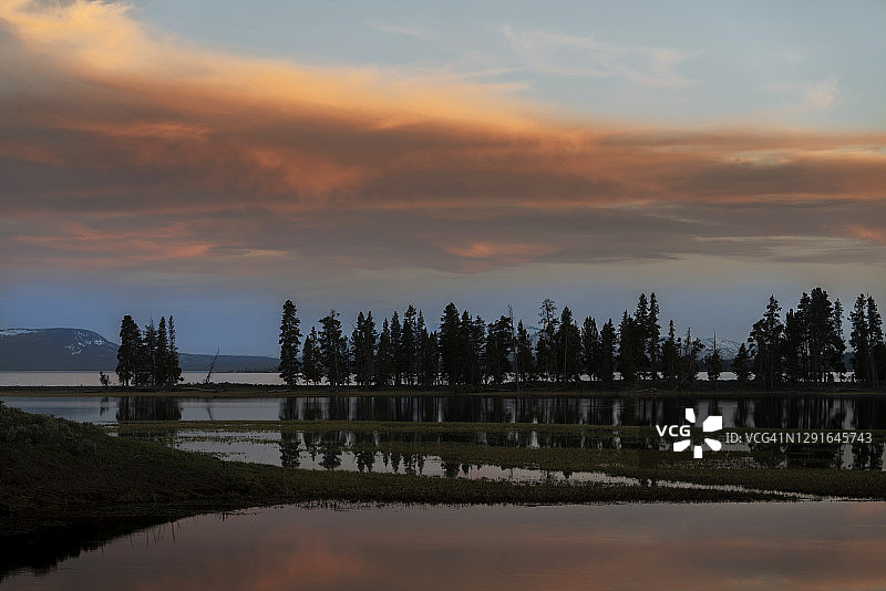 黄石湖日落图片素材