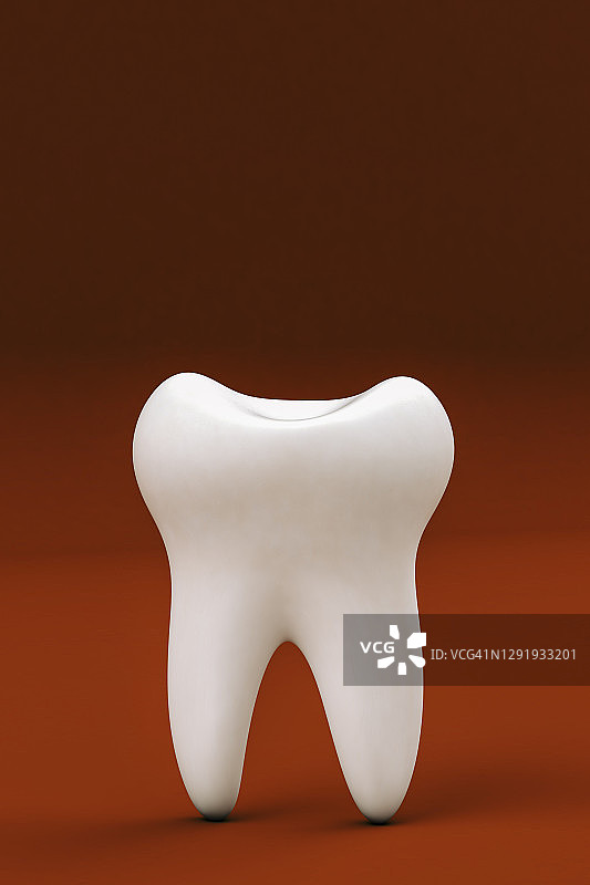 红色背景上的人类磨牙图片素材