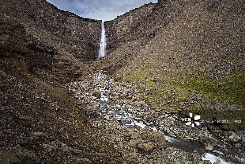 冰岛东部亨吉福斯瀑布壮丽景色图片素材