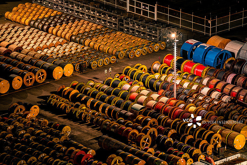 工业级电缆卷图片素材