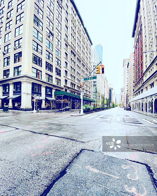 纽约市曼哈顿公园大道南联合广场疫情期间景象图片素材