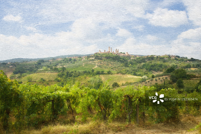 意大利圣吉米尼亚诺的绘画风格图像图片素材