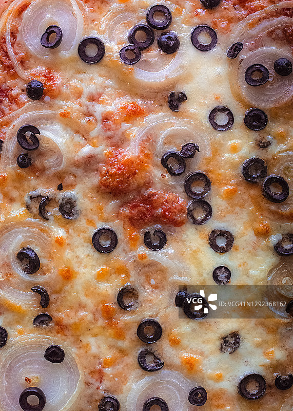 金枪鱼披萨特写图片素材