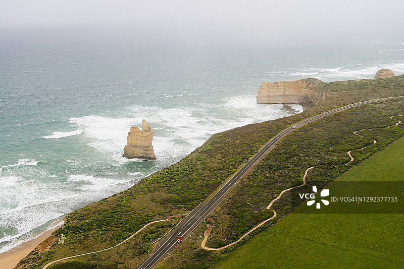 十二使徒岩及大洋路海岸线航拍图片素材