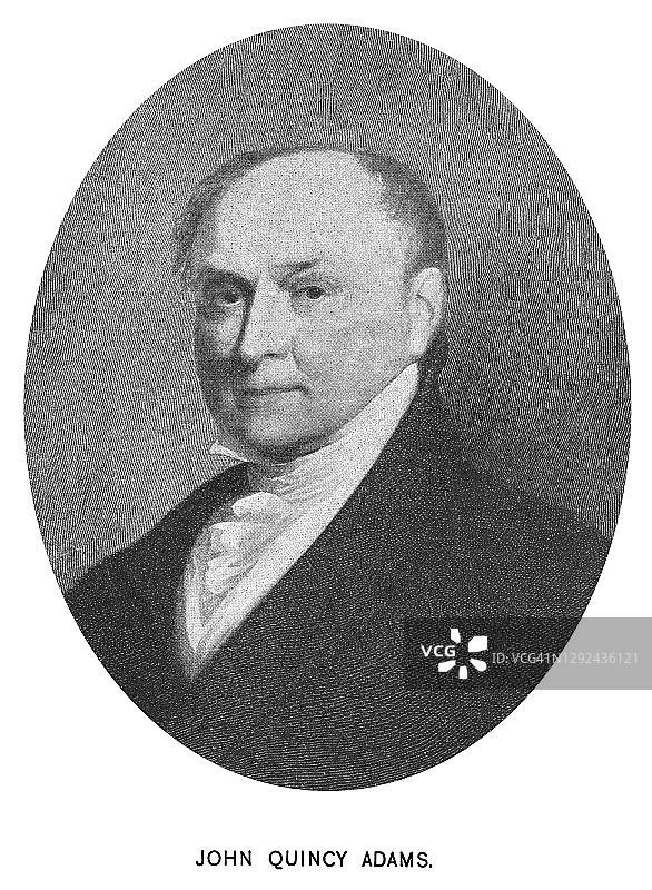 美国第六任总统约翰·昆西·亚当斯肖像图片素材