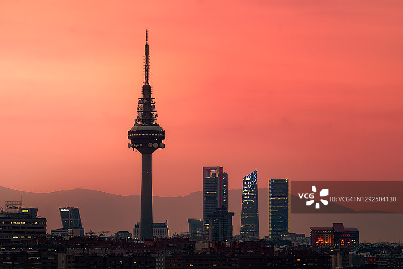 马德里日落天际线图片素材