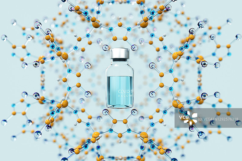 新冠病毒疫苗分子模型图片素材