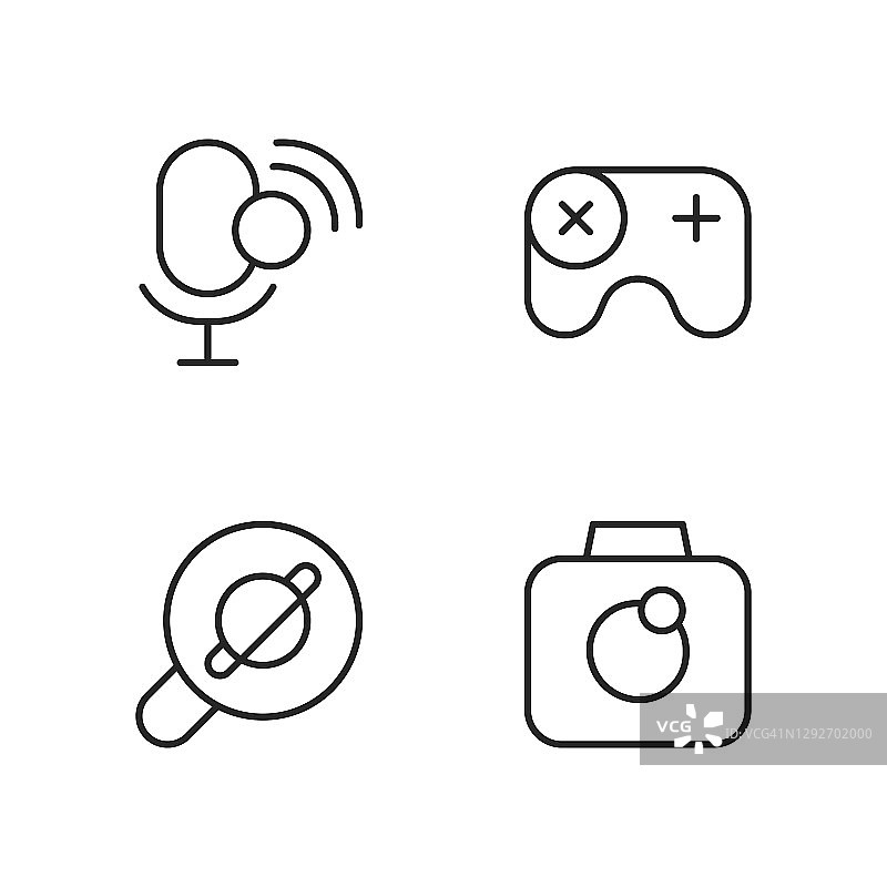 移动界面像素完美线性图标集图片素材