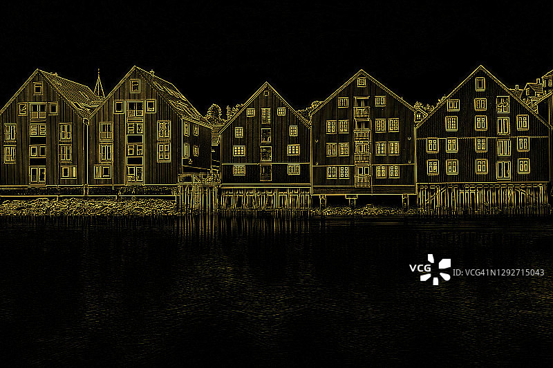 特隆赫姆剪影图片素材