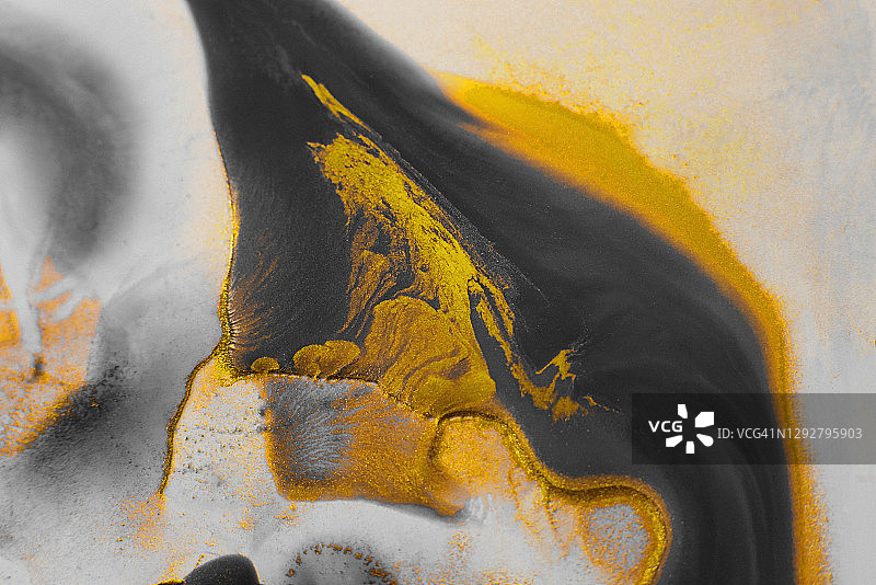 灰色和黄色酒精墨水画图片素材