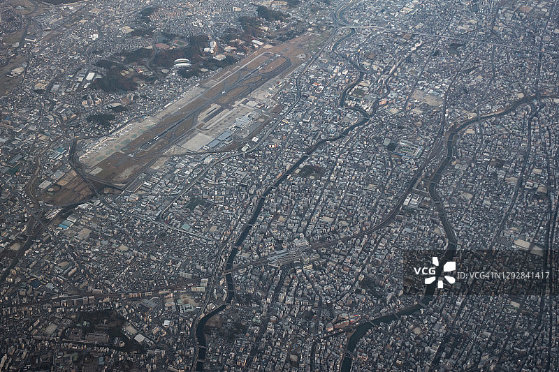 日本福冈市飞机航拍景观图片素材