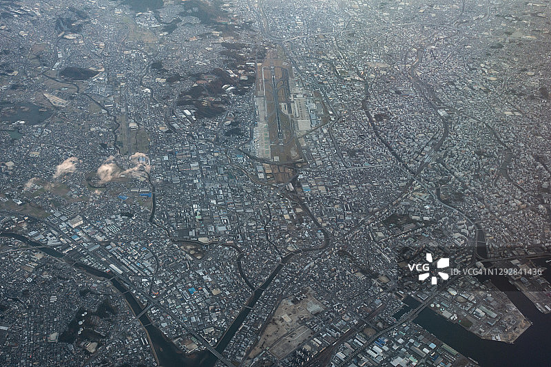 日本福冈市飞机航拍景观图片素材