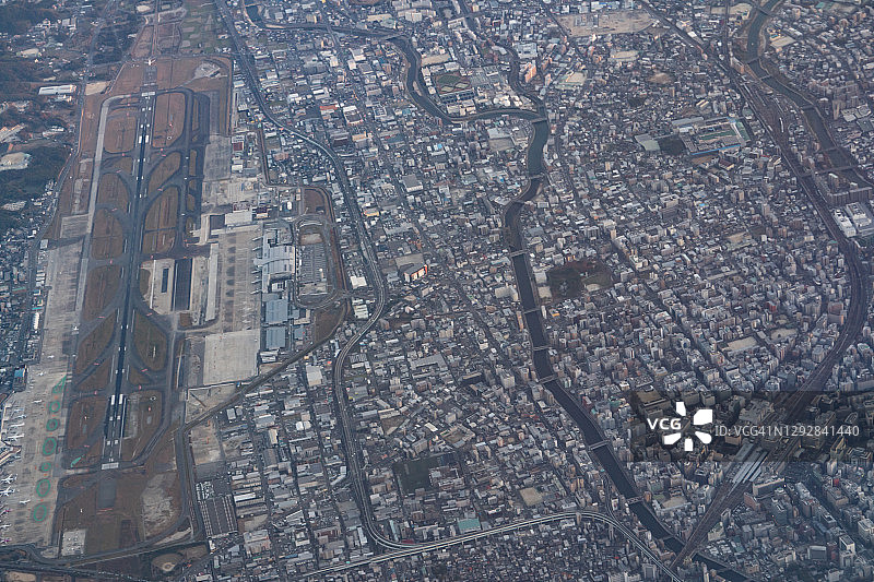 日本福冈市飞机航拍景观图片素材