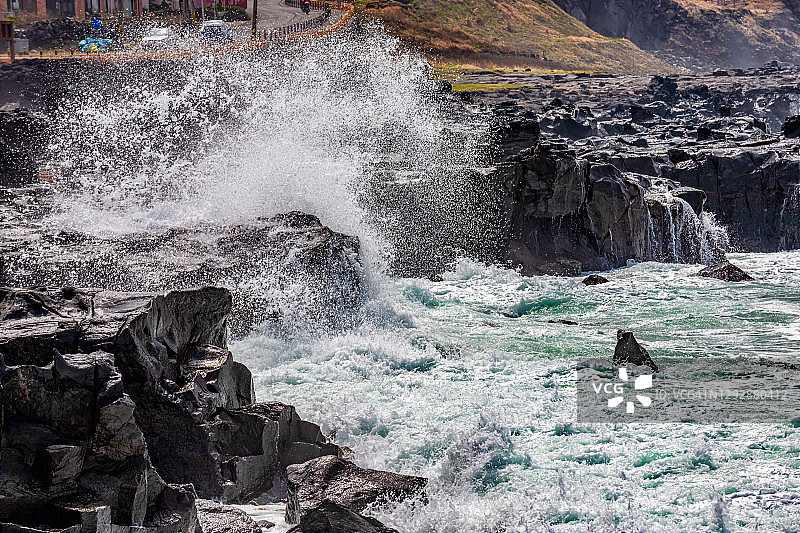 韩国金陵石盐滩自然海景图片素材