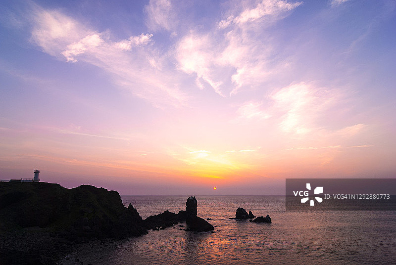 韩国济州岛涉地岬日出景色图片素材