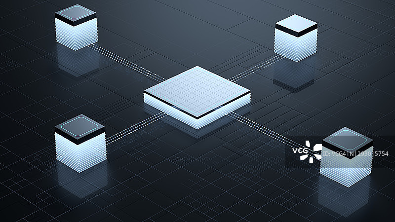 三维渲染的电子晶片图片素材