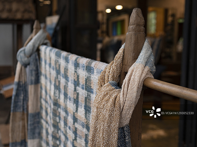 泰国棉质老布的纺织图案图片素材