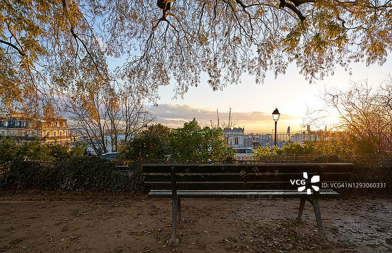 爱之城的浪漫日落图片素材