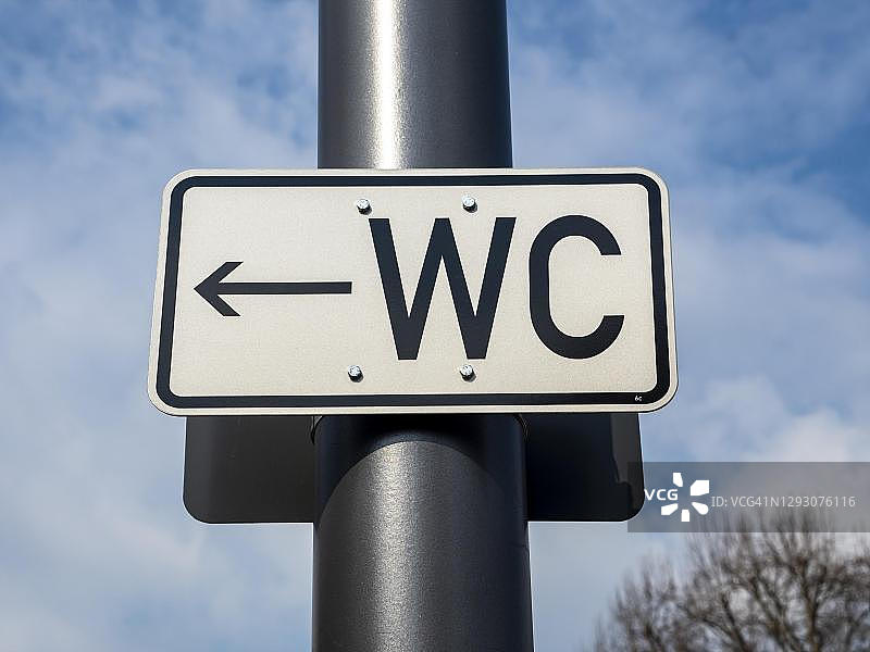 WC标志，科布伦茨，莱茵兰-普法尔茨州，德国图片素材