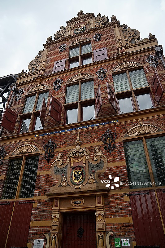 荷兰格罗宁根黄金交易所大楼的立面特写图片素材