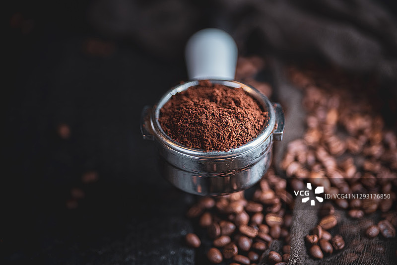 咖啡粉压实图片素材