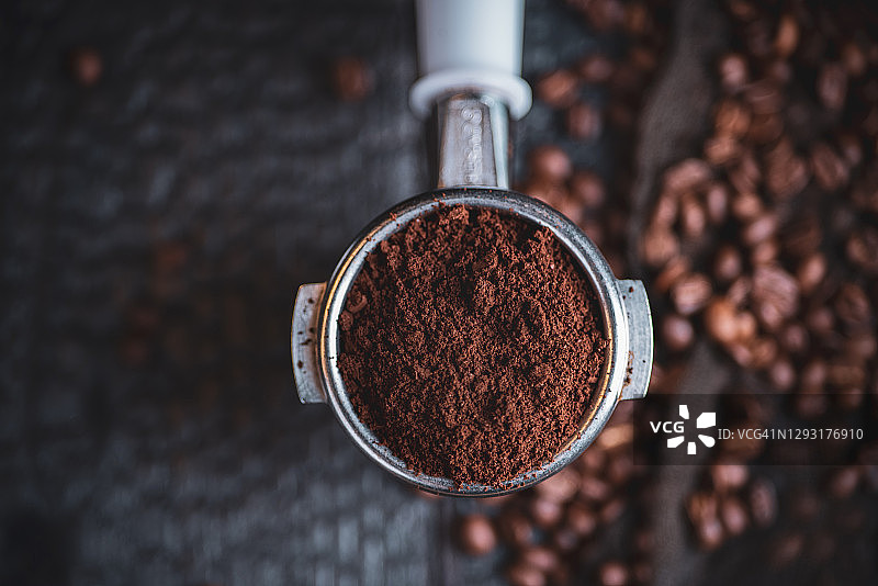 咖啡粉压实图片素材