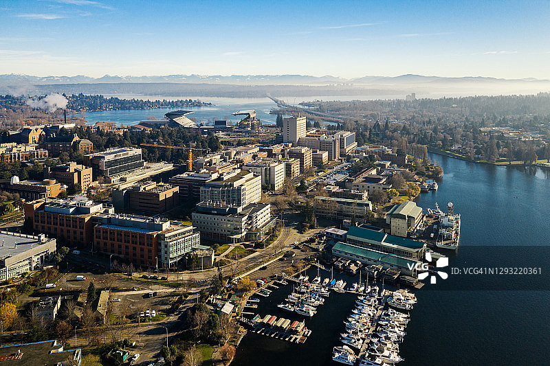 华盛顿大学和波蒂奇湾图片素材