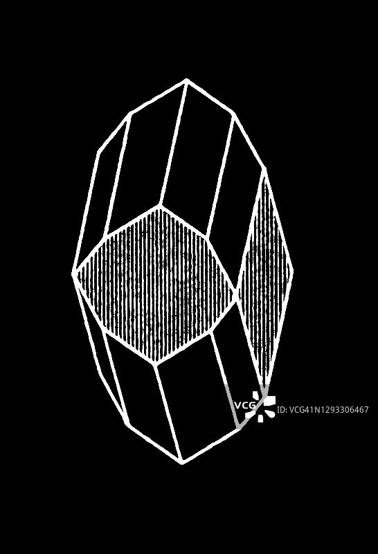 单斜晶系古董插画图片素材