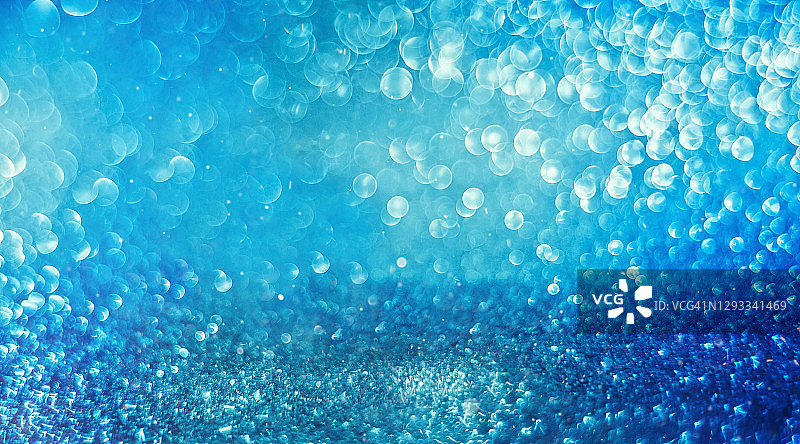 水蓝色散景圣诞海洋水背景光斑图片素材