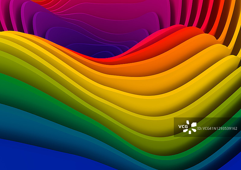 具有彩色渐变的优雅抽象曲线背景图片素材