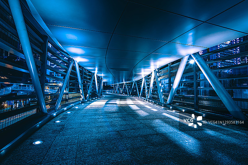 现代封闭桥梁透视图片素材