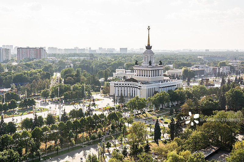 莫斯科国民经济成就展览公园鸟瞰图图片素材